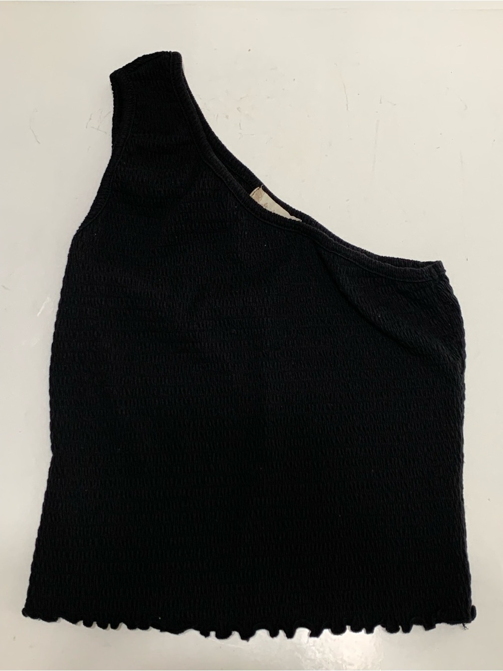 Altar'd State Black One-Shoulder Ribbed Tank Top